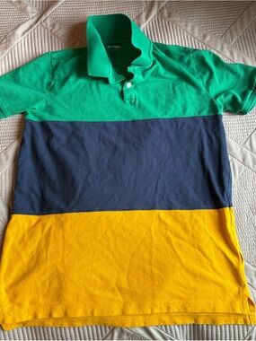 Old Navy Triple-Block Polo in Green, Navy & Yellow